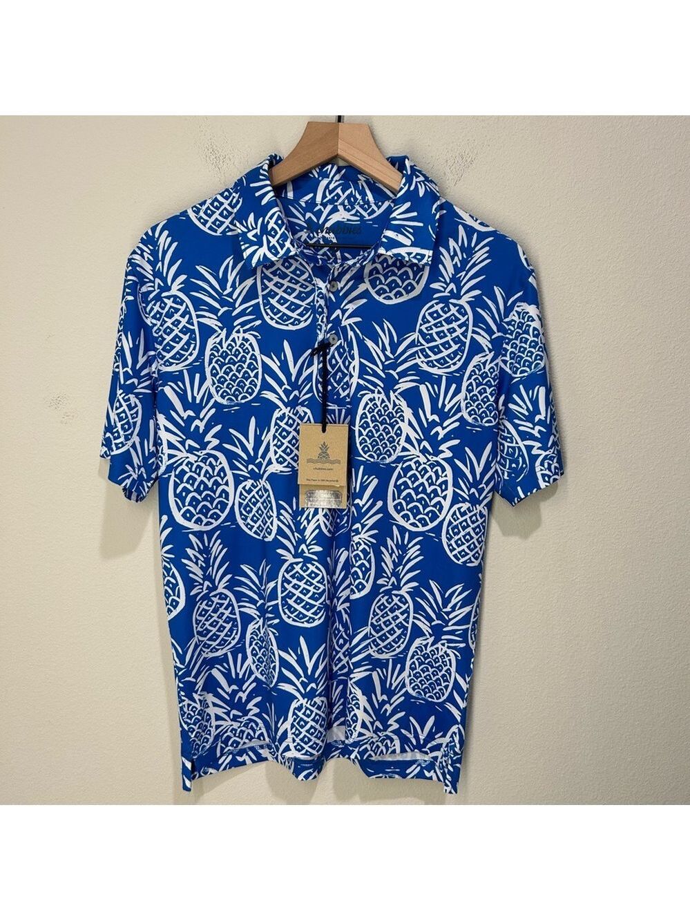 Chubbies Thigh Napple Polo Men’s Small – All-Over Pineapple Print – Stretch –NWT - Picture 1 of 5